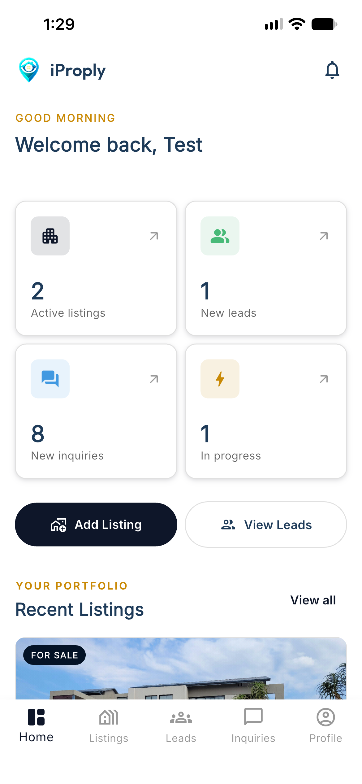 iProply mobile app for real estate agents — IMG 2067 screen